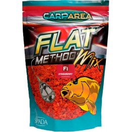 Прикормка CarpArea Flat Method Mix F-1 Клубника, мелкая фракция, (красная) 0,6 кг